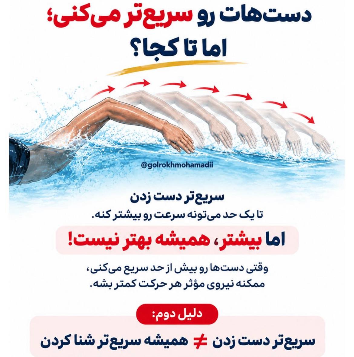 افزایش سرعت شنا: چرا هرچه بیشتر زور می‌زنید سریع‌تر شنا نمی‌کنید؟